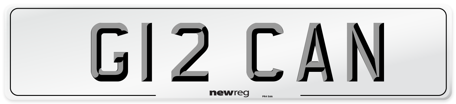 G12 CAN Number Plate from New Reg